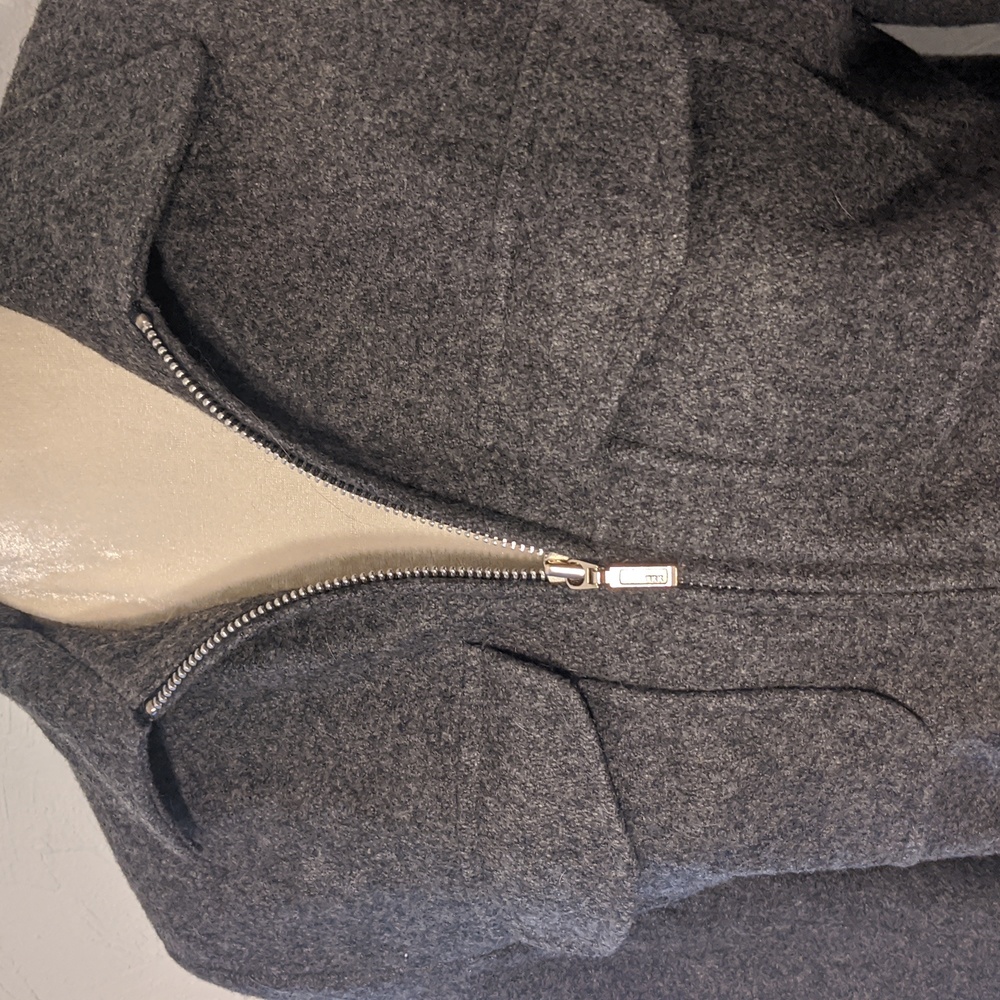 J. Crew Grey Front Zip Wool Jacket - Picture 2 of 8